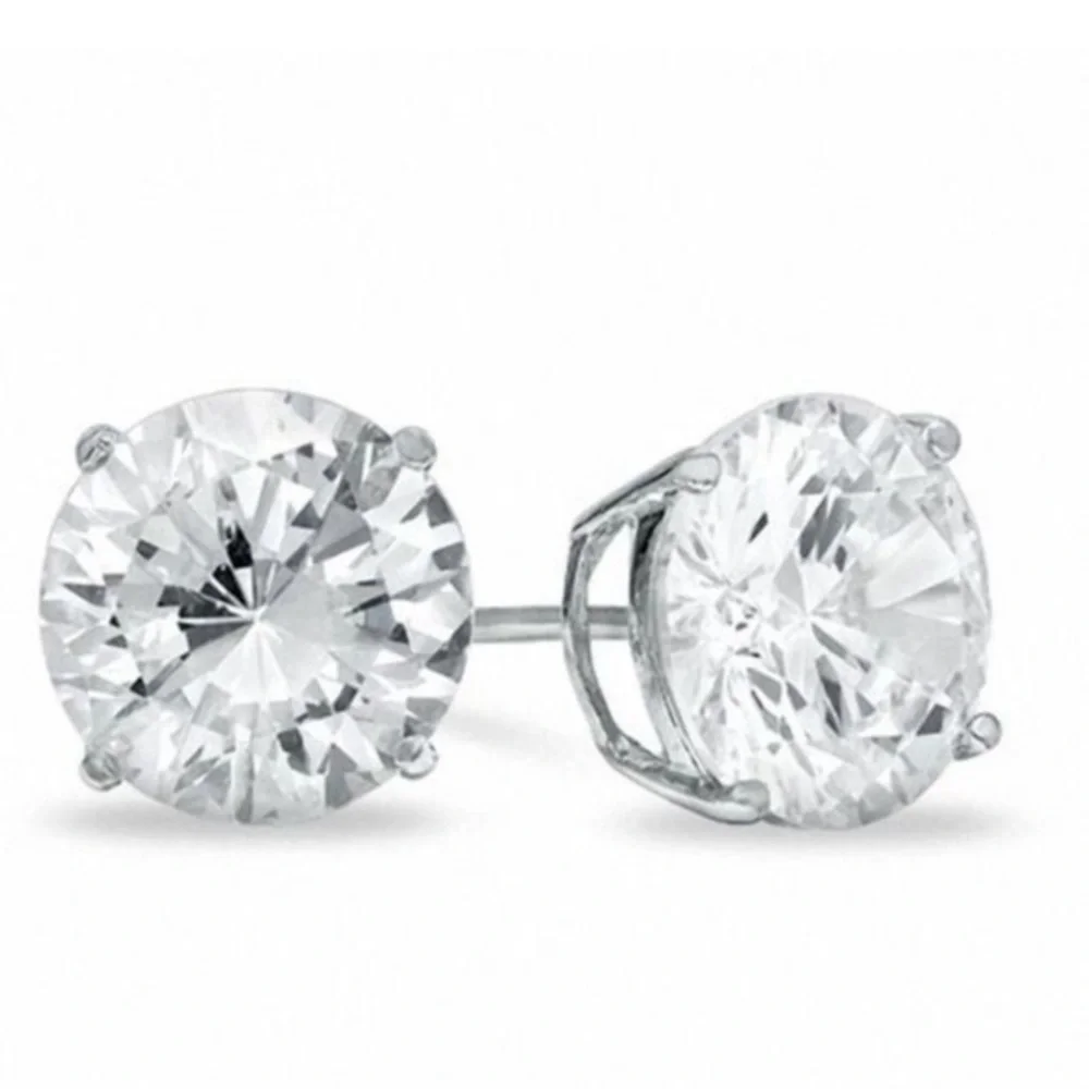 Renaissance Collection 16k White Gold Filled CZ Stud Earrings 1 1/2 ct T.W.